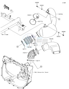 MULE PRO-DX KAF1000EJF EU drawing Air Cleaner-Belt Converter