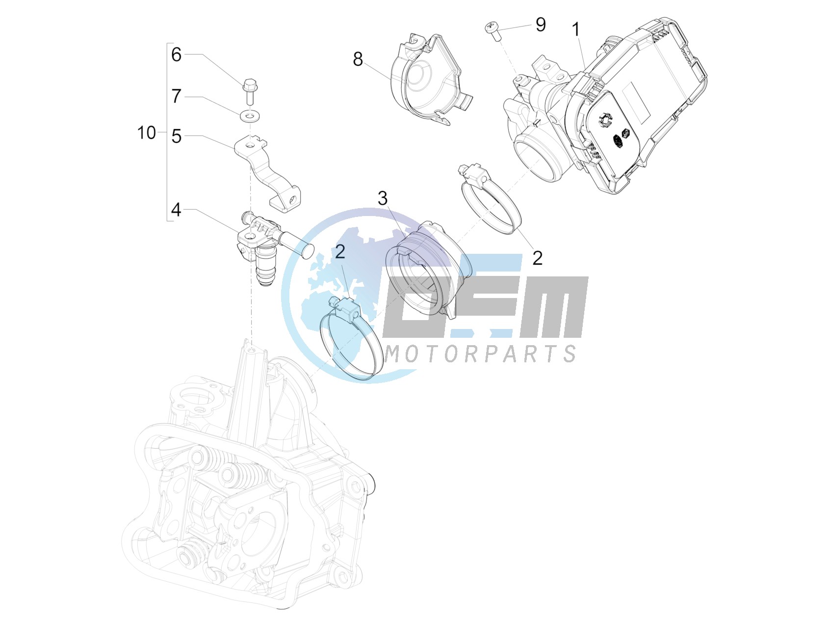 Throttle body - Injector - Union pipe