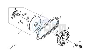 GTS 125 EFI drawing CLUTCH / V BELT