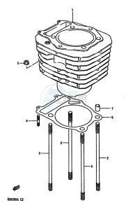 DR600R (E2) drawing CYLINDER