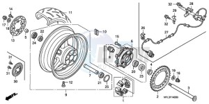 CBR1000RA9 France - (F / ABS CMF MME) drawing REAR WHEEL