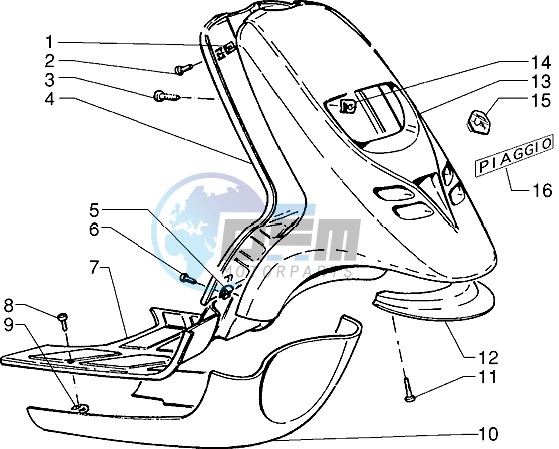 Front shield-Footboard-Spoiler