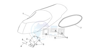 Sport City Street 125 4t 4v e3 drawing Saddle unit