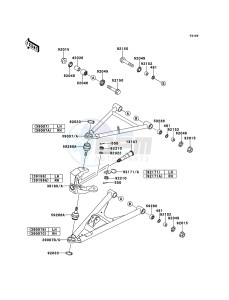 KFX700 KSV700ABF EU drawing Suspension