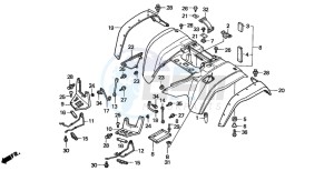 TRX300FW FOURTRAX 300 4X4 drawing REAR FENDER