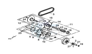 MAXSYM 600 I ABS EXECUTIVE (LX60A3-EU) (E4) (L7-M0) drawing DRIVEN PULLEY