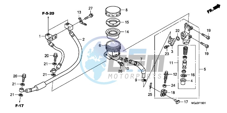 REAR BRAKE MASTER CYLINDER (CBF1000FA/ FS/ FT)