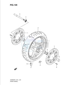 GSXF650 drawing FRONT WHEEL (GSX650FUL1 E24)