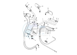 XVS A DRAG STAR CLASSIC 1100 drawing STEERING HANDLE-CABLE MY00-02