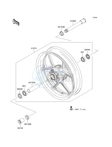 ZX 636 C [NINJA ZX-6R] (C1) C1 drawing FRONT WHEEL