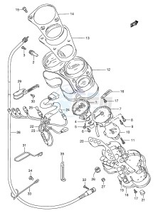 GSX-R1100W (E2) drawing SPEEDOMETER (MODEL T V W)