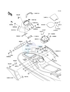 JET SKI STX-15F JT1500A7F FR drawing Hull Middle Fittings