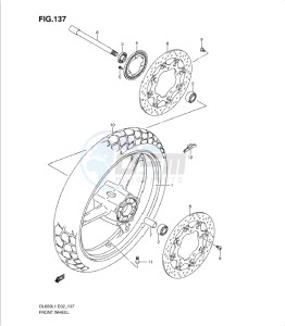 DL650 drawing FRONT WHEEL (DL650AL1 E19)