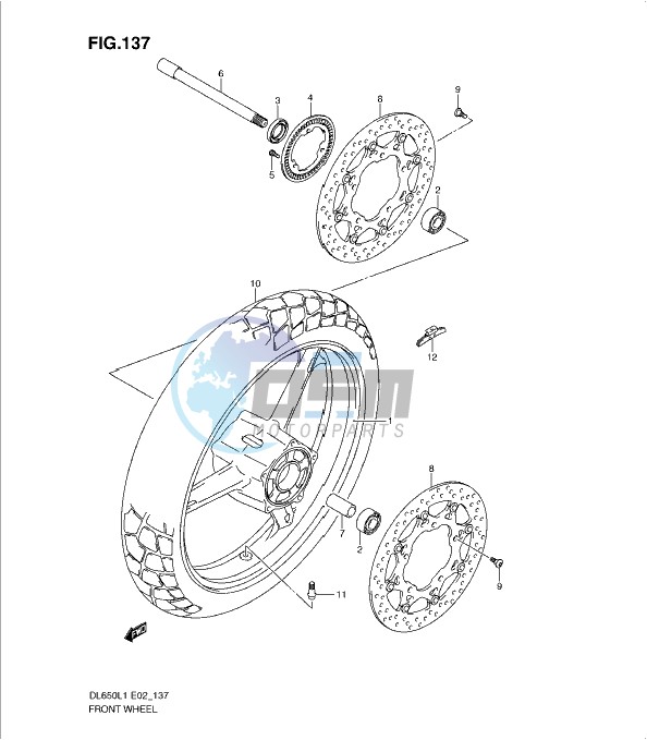 FRONT WHEEL (DL650AL1 E19)