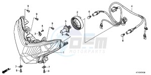 CBR125RSD CBR125RS UK - (E) drawing HEADLIGHT