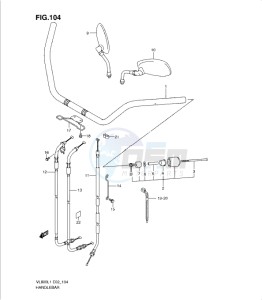 VL800 drawing HANDLEBAR (VL800CL1 E19)