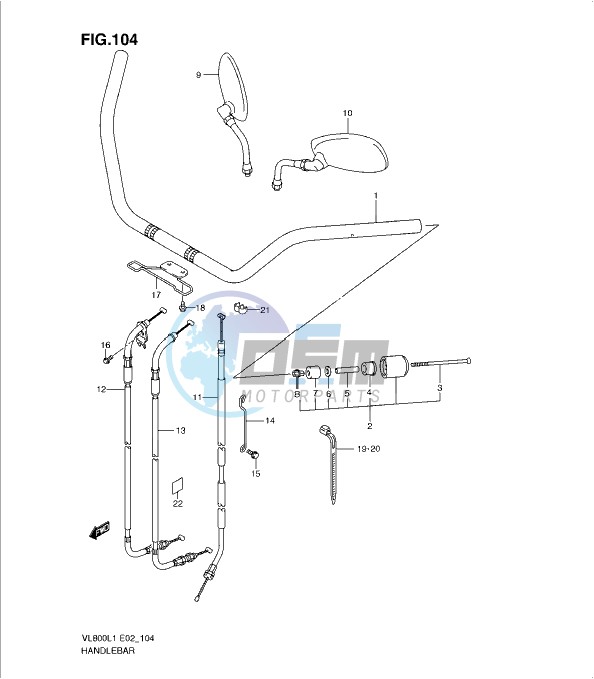 HANDLEBAR (VL800CL1 E19)