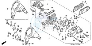 VFR800A9 France - (F / ABS CMF MME TWO) drawing REAR BRAKE CALIPER