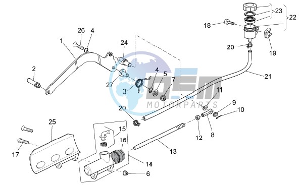 Rear master cylinder