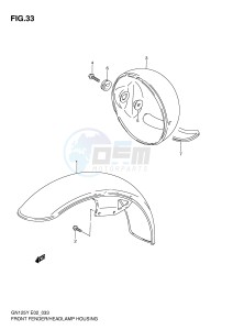 GN125 (E2) drawing FRONT FENDER - HEADLAMP HOUSING