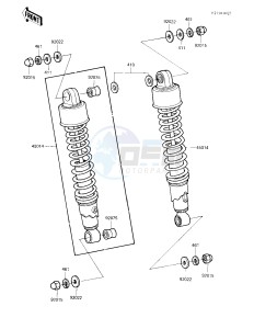 KZ 750 F [LTD SHAFT] (F1) [LTD SHAFT] drawing SHOCK ABSORBERS