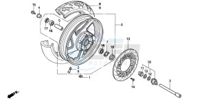 VF750C drawing FRONT WHEEL