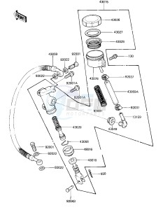 KZ 750 E (E2-E3) drawing REAR MASTER CYLINDER -- 81 -82 KZ750-E2_E3- -