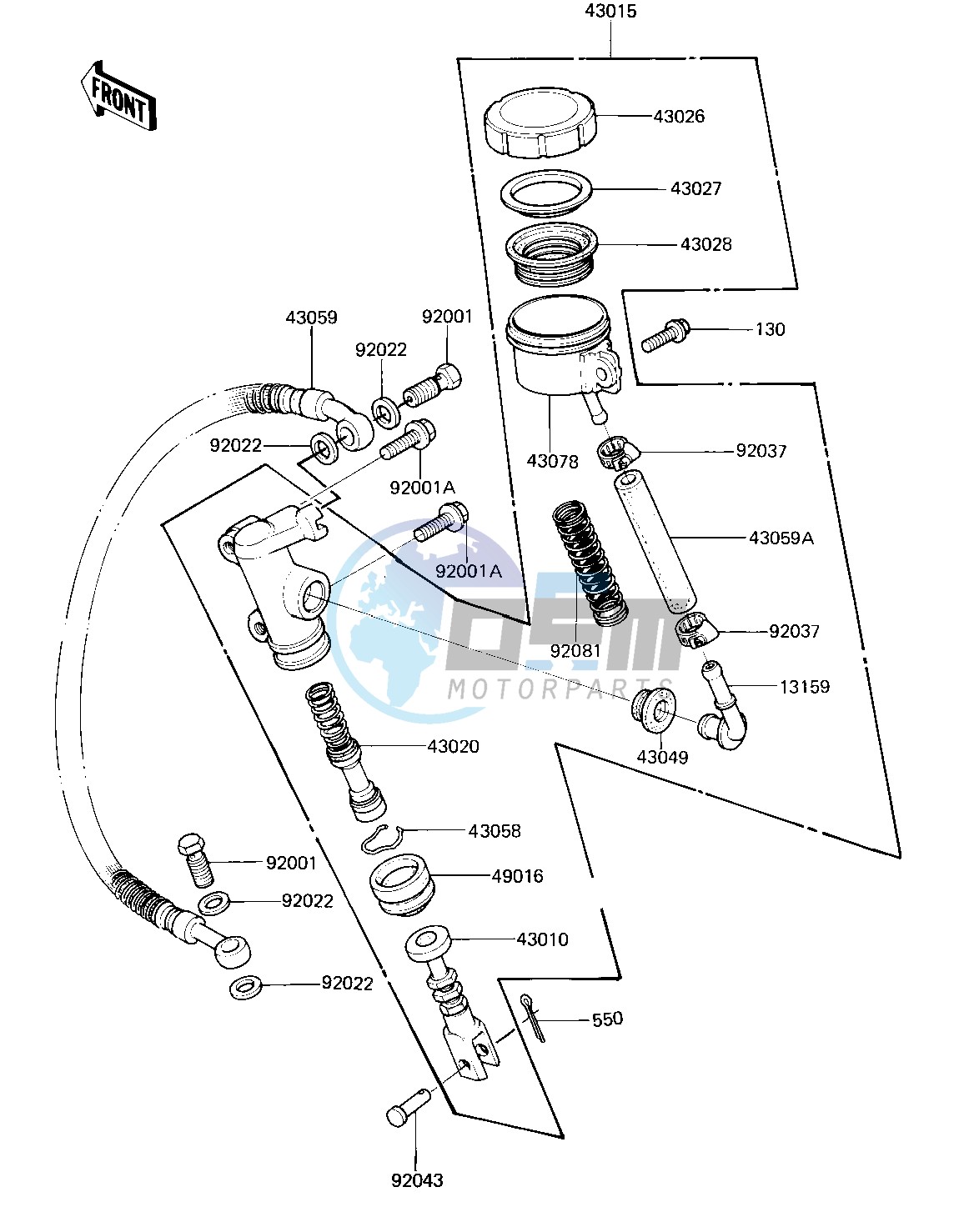 REAR MASTER CYLINDER -- 81 -82 KZ750-E2_E3- -