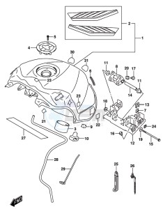 GSX-R1000 ARZ drawing FUEL TANK (GSX-R1000AL8 E21) (FOR YWW)