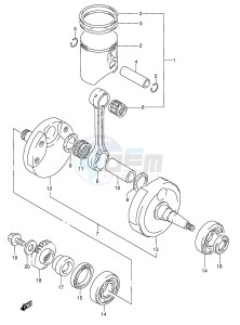 RMX250 (E1) drawing CRANKSHAFT (MODEL S T)