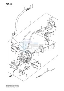 VS1400 (E3-E28) INTRUDER drawing CARBURETOR (FRONT)