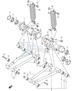 LT-A500F (E3-E28) drawing REAR AXLE HOUSING (MODEL K1)