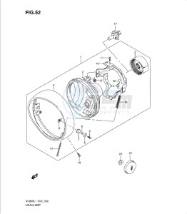 VL800 drawing HEADLAMP ASSY (VL800TL1 E24)