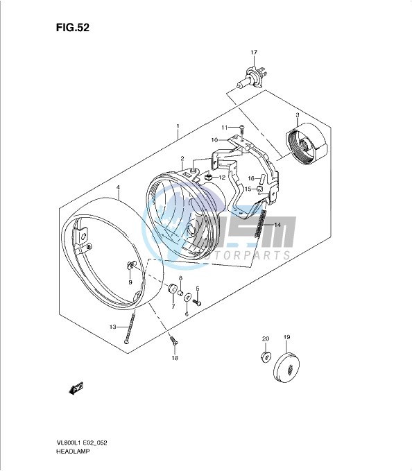 HEADLAMP ASSY (VL800TL1 E24)