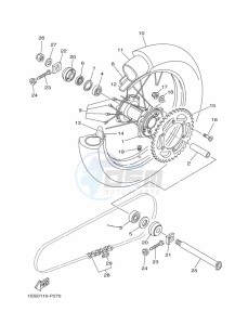 YZ250X (BF1H) drawing REAR WHEEL