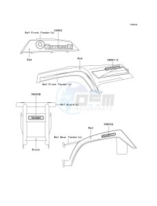 KLF 250 A [BAYOU 250] (A6F-A9F) A7F drawing DECALS-- RED- --- A7F- -