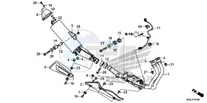 CB500XE CB500X ABS UK - (E) drawing EXHAUST MUFFLER