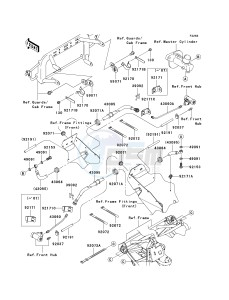 KAF 400 C [MULE 610 4X4 HARDWOODS GREEN HD] (C6F-C9F) C8F drawing FRONT BRAKE PIPING