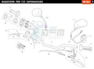 MARATHON-125-PRO-SM-BLUE drawing HANDLEBAR - CONTROLS