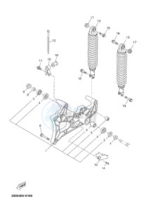 YP125RA (ABS) X-MAX125 ABS X-MAX125 ABS (2ABE) drawing REAR ARM & SUSPENSION