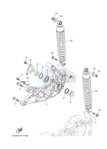 MW125A TRICITY 125 (2CMP 2CMR) drawing REAR ARM & SUSPENSION