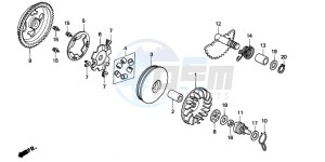 SFX50 drawing DRIVE FACE/ KICK STARTER SPINDLE