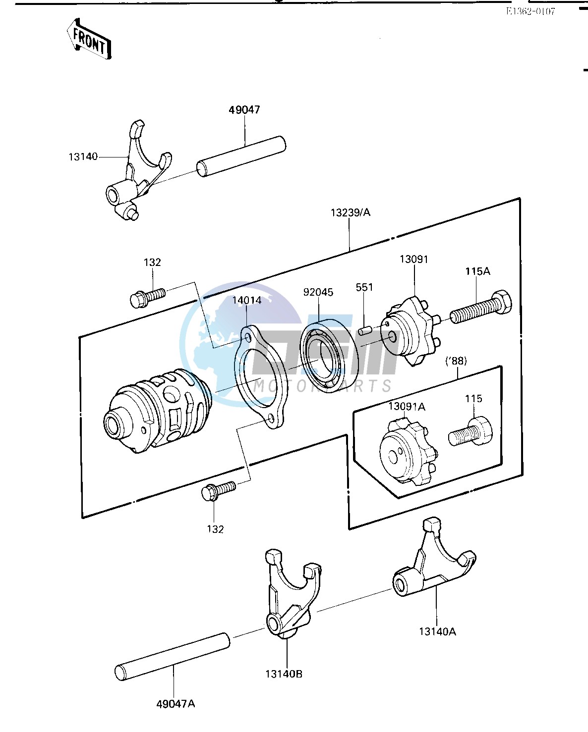 GEAR CHANGE DRUM_SHIFT FORK-- S- -