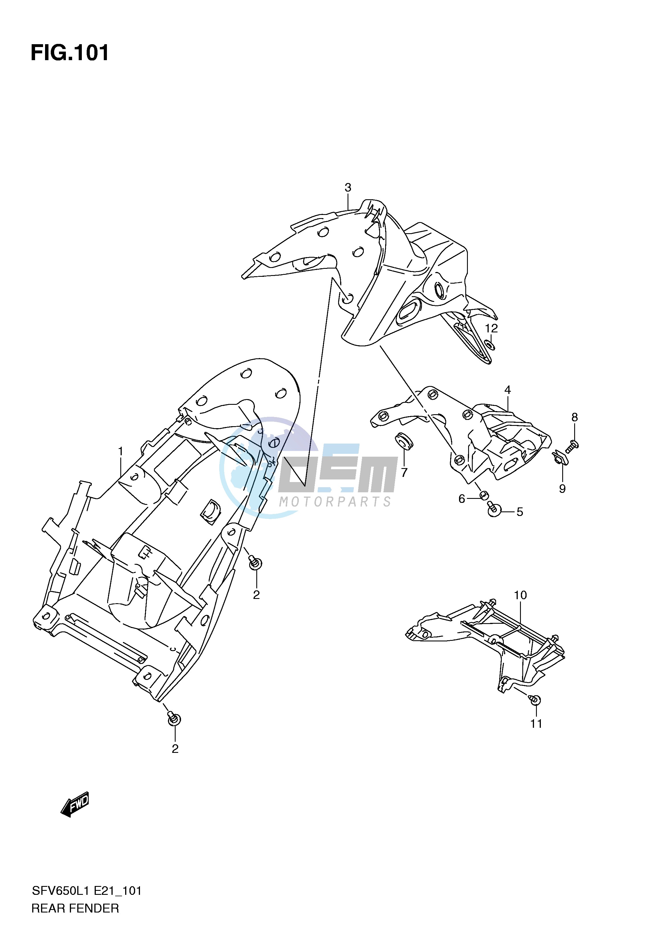 REAR FENDER (SFV650UAL1 E21)