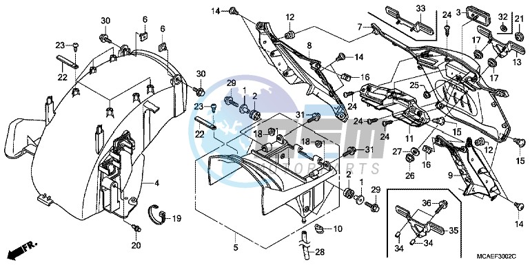 REAR FENDER (GL1800C/D/E/F/G)