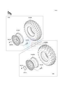 KVF 750 F [BRUTE FORCE 750 4X4I] (F8F) F8F drawing WHEELS_TIRES