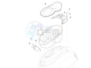 GTS 125 4T 3V ie Super (APAC) (RK, VT) drawing Helmet huosing - Undersaddle