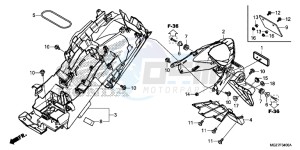 CB500XD CB500X Continue » UK - (E) drawing REAR FENDER