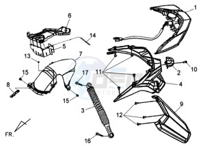 JET 4 50cc drawing TAIL LIGHT - REAR SUSPENSION