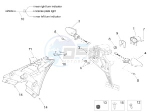 RSV4 1000 Racing Factory E4 ABS (EMEA, LATAM) drawing Rear lights